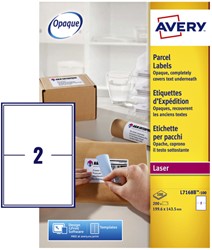 Etiket Avery L7168B-100 199.6x143.5mm blockout 200 etiketten