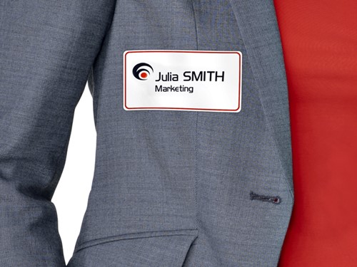 Naambadge etiket Avery L4786-20 80x50mm rood kader 200 stuks-3