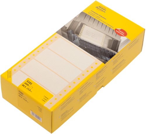 Etiket Avery 5101 88.9x23mm 1-baans wit 6000 stuks
