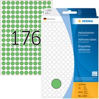 Etiket HERMA 2215 rond 8mm groen 5632 stuks-2