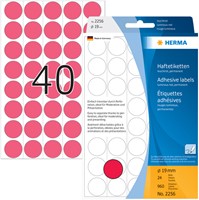 Etiket HERMA 2256 rond 19mm fluor rood 960 stuks-2