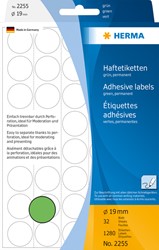 Etiket HERMA 2255 rond 19mm groen 1280 stuks