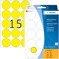 Etiket HERMA 2271 rond 32mm geel 480 stuks-2