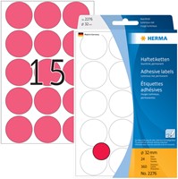 Etiket HERMA 2276 rond 32mm fluor rood 360 stuks-2