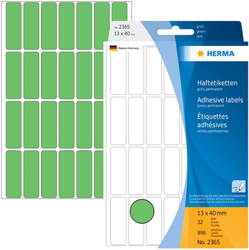 Etiket HERMA 2365 13x40mm groen 896 stuks-2