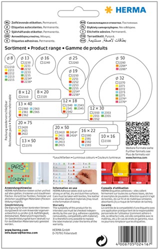 Etiket HERMA 2416 20x50mm fluor rood 360 stuks-1