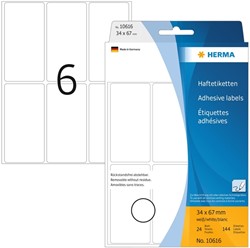 Etiket HERMA 10616 34x67mm verwijderbaar 144 etiketten
