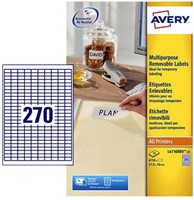 Etiket Avery L4730REV-25 17.8x10mm wit 6750 stuks