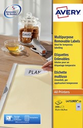 Etiket Avery L4732REV-25 35.6x16.9mm wit 2000 stuks