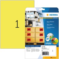 Etiket HERMA 5148 210x297mm A4 fluor geel 20 stuks