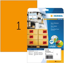 Etiket HERMA 5149 210x297mm A4 fluor oranje 20 stuks