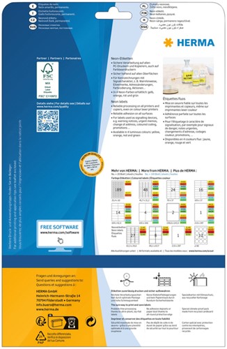Etiket HERMA 5149 210x297mm A4 fluor oranje 20stuks-3