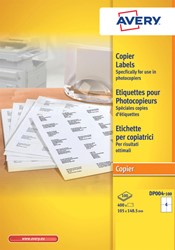 Etiket Avery DP004-100 105x149mm wit 400 etiketten