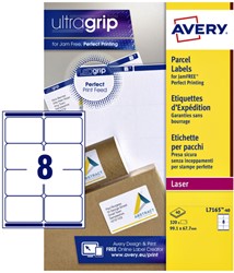 Etiket Avery L7165-40 99.1x67.7mm wit 320 etiketten