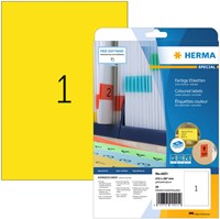 Etiket HERMA 4421 210x297mm A4 verwijderbaar geel 20 stuks