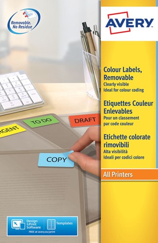 Etiket Avery L6041-20 45.7x21.2mm geel 960 stuks