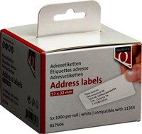 Labeletiket Quantore 11354 57mmx32mm adres wit 1000 stuks-1