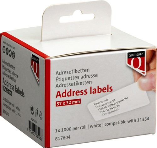 Labeletiket Quantore 11354 57mmx32mm adres wit 1000 stuks-3