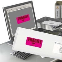 Etiket Avery L7363P-25 99.1x38.1mm neon roze 340 etiketten-2