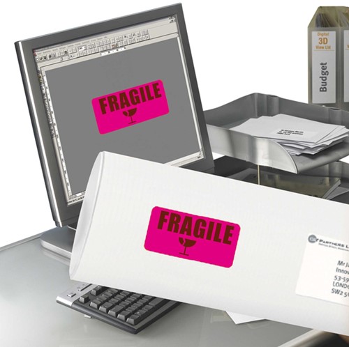 Etiket Avery L7363P-25 99.1x38.1mm neon roze 340 etiketten-2