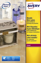 Etiket Avery L7680-25 38.1x21.2mm goud 1625 stuks