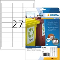 Etiket HERMA 4864 63.5x29.6mm weerbestendig wit 270 stuks