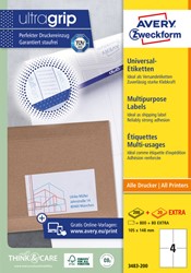 Etiket Avery Zweckform 3483-200 105x148mm A6 wit 800stuks