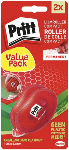 Lijmroller Pritt Compact permanent 2e halve prijs op blister