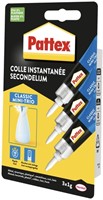 Secondelijm Pattex Classic mini trio tube 3x1gram op blister-2