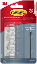 Kabelklem Command rond incl bevestigingsstrips transparant 4 stuks