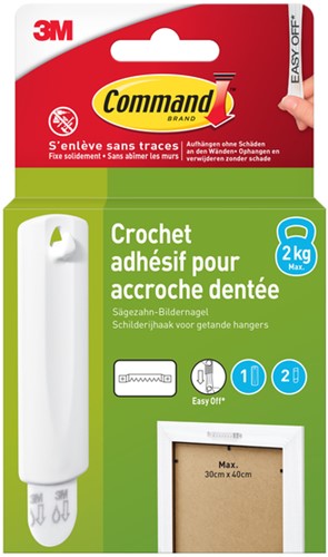 Haak Command kunststof tbv schilderijen incl bevestigingsstrip