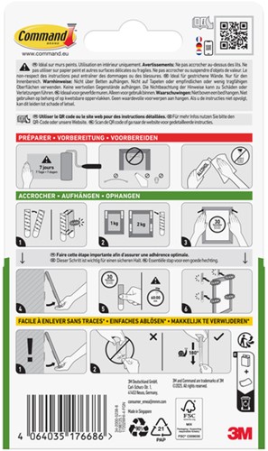 Bevestigingsstrip Command klik vast klein 1,8kg wit-3