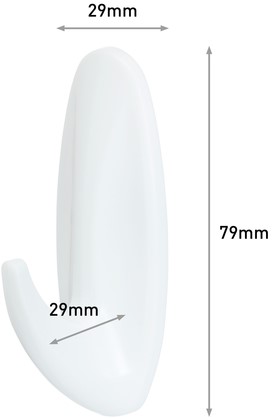 Haak Command kunststof ovaal wit incl bevestigingsstrip-2