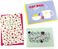 Wenskaart Paperclip diversen engelstalig navulset à 6 stuks