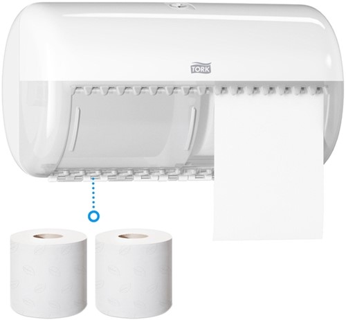 Toiletpapierdispenser Tork T4 Elevation duo wit 557000-3