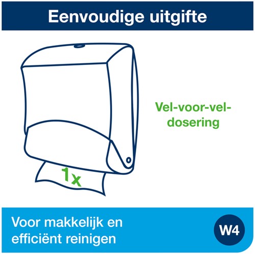 Reinigingsdoekdispenser Tork W4 Performance gevouwen rood 654008-2
