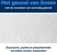 Dinerservet Tork Linstyle Premium 1/4 vouw 1-laags 390x390mm 50 vel wit 478722-2