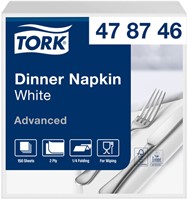 Dinerservet Tork Advanced 1/4 vouw 2-laags 395x390mm 150 vel wit 478746