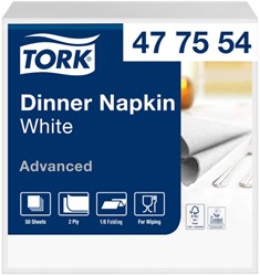 Dinerservet Tork Advanced 1/8 vouw 2-laags 395x390mm 150 vel wit 477554
