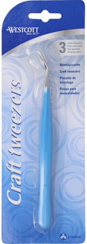 Knutselpincet Westcott 15.5cm soft grip blauw-2