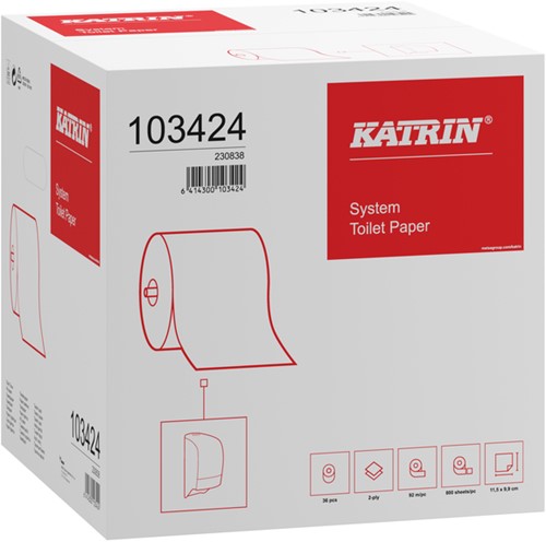 Toiletpapier Katrin systeemrol 2-laags 92m wit 103424-2