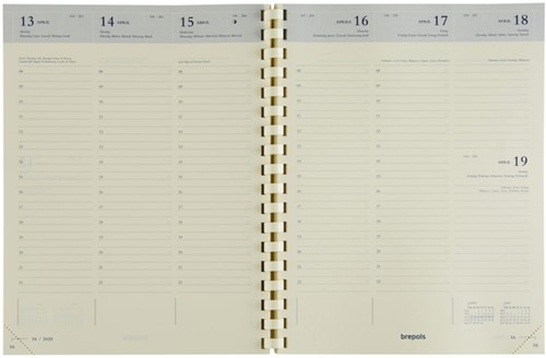 Agendavulling 2026 Brepols Timing 7dagen/2pagina's crème