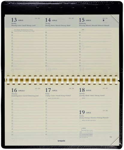 Agenda 2026 Brepols Omniplan Genova 7dagen/2pagina's spiraal zwart-2