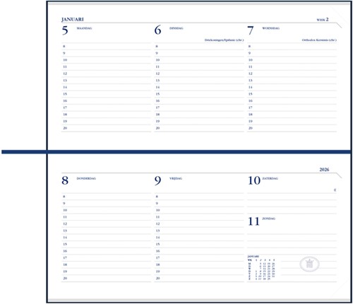 Agenda 2026 Ryam Memoplan 7 Mundior 7dagen/2pagina's landscape bordeaux-3