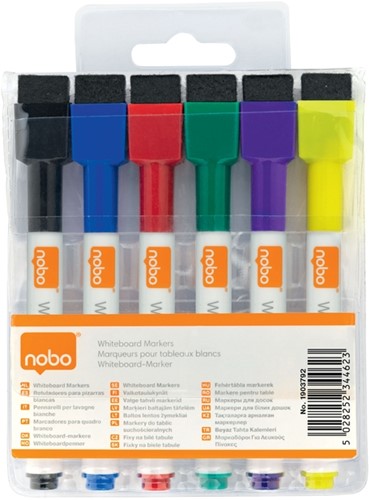 Whiteboardmarker Nobo mini assorti 6 stuks-3