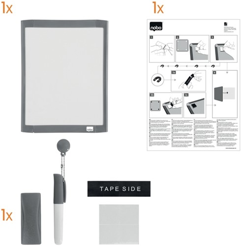 Whiteboard Nobo 21.6x28cm magnetisch assorti-10