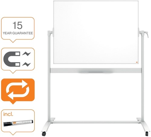 Whiteboard Nobo kantelbord mobiele 90x120cm staal-10