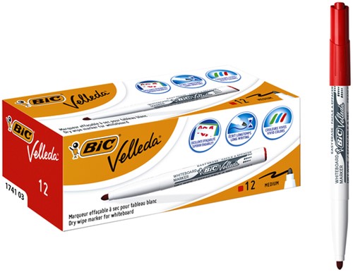Whiteboardmarker Bic Velleda 1741 rond medium rood-2