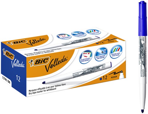 Whiteboardmarker Bic Velleda 1741 rond medium blauw-2
