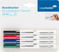 Whiteboardmarker Legamaster TZ 140 rond 1mm assorti blister à 4 stuks